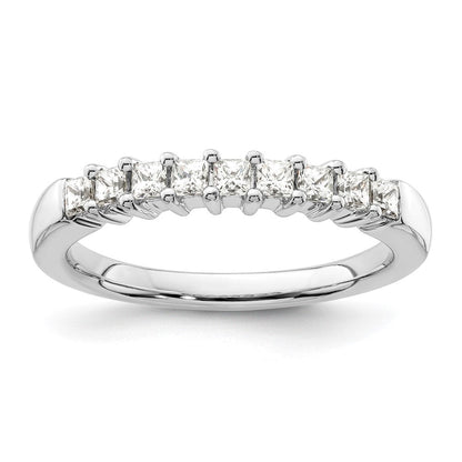 14K Weißgold Ehering mit 9 natürlichen Diamanten