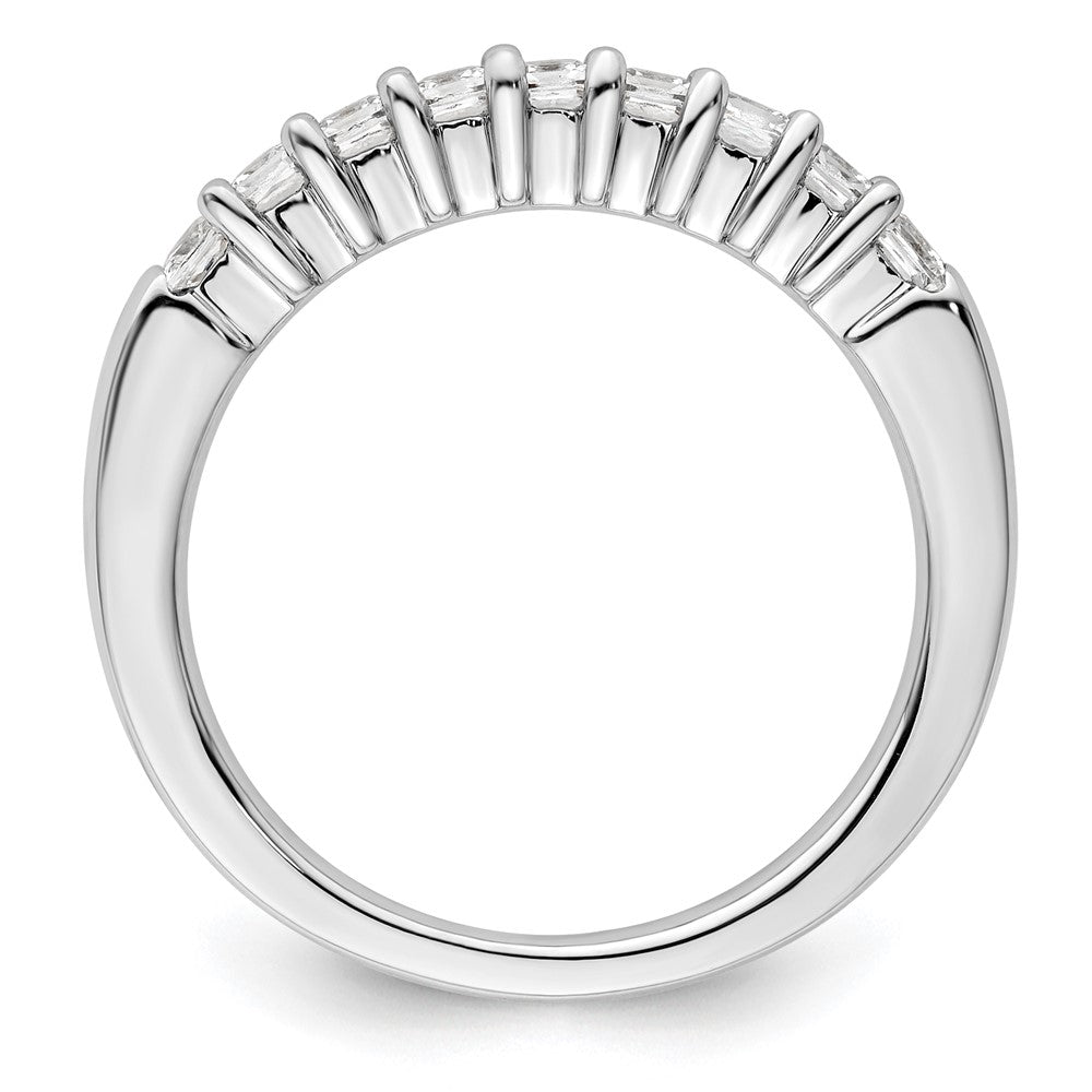 14K Weißgold Ehering mit 9 natürlichen Diamanten