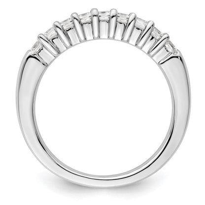 14K Weißgold Ehering mit 9 natürlichen Diamanten