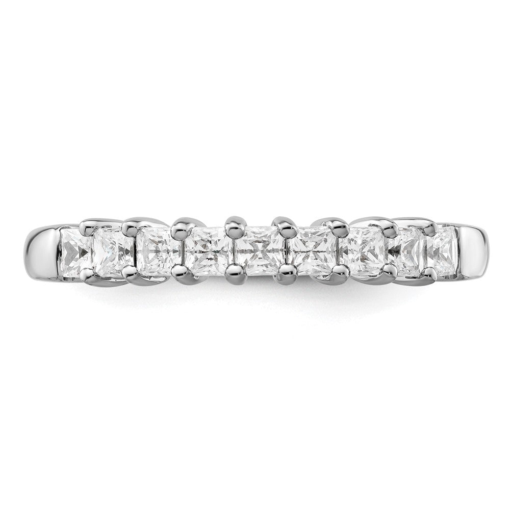 14K Weißgold Ehering mit 9 natürlichen Diamanten