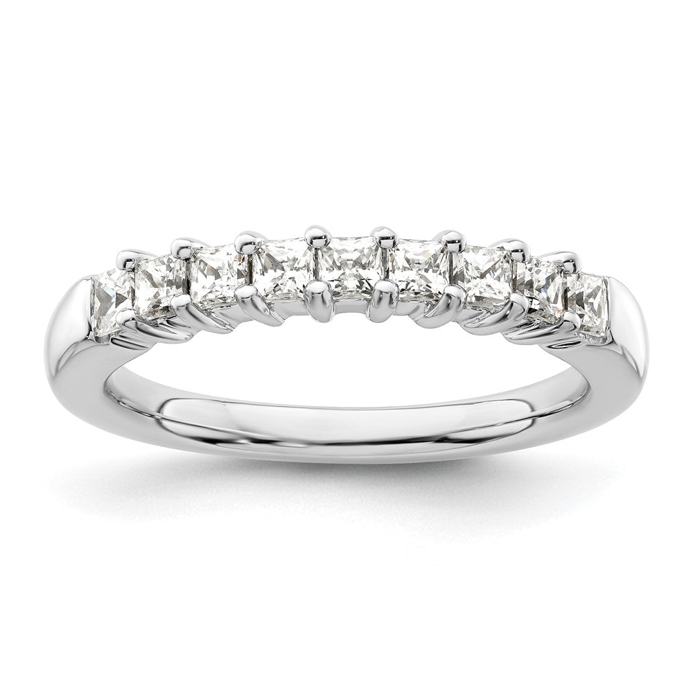 14K Weißgold Ehering mit 9 natürlichen Diamanten