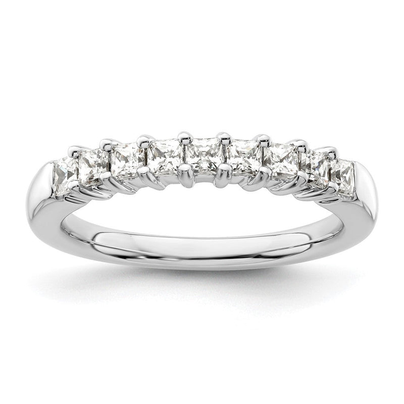 14K Weißgold Ehering mit 9 natürlichen Diamanten