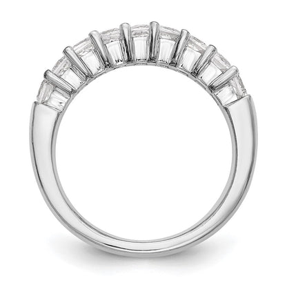 14K Weißgold Ring mit 9 Diamanten