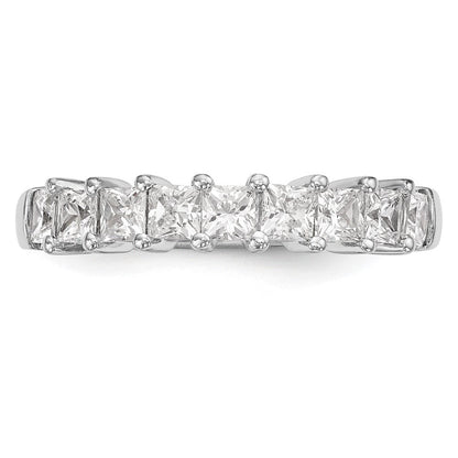 14K Weißgold Ring mit 9 Diamanten