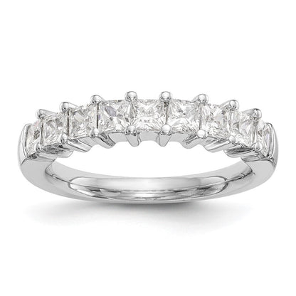 14K Weißgold Ring mit 9 Diamanten