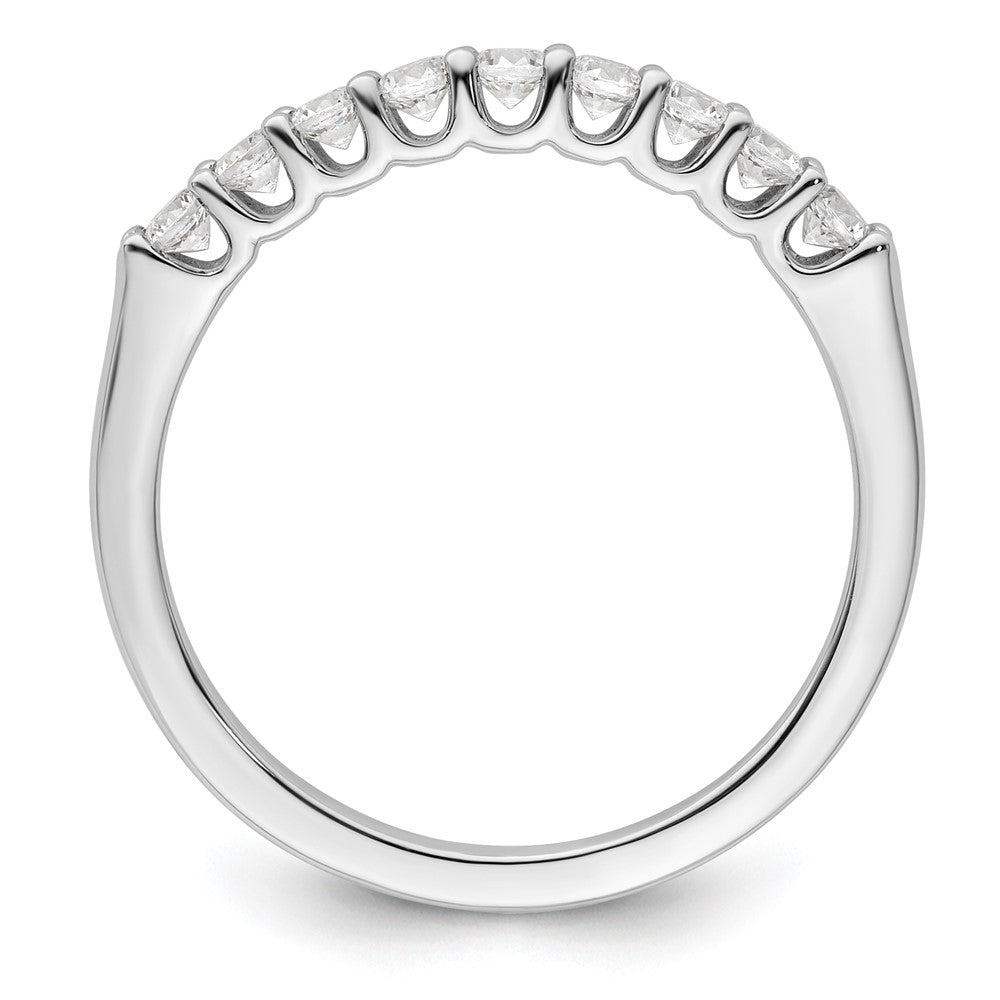 14K Weißgold Ehering mit 9 Diamanten