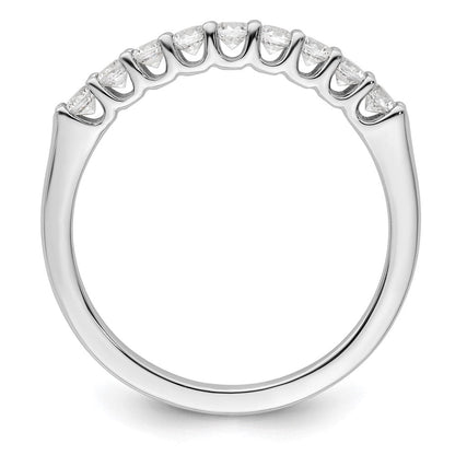 14K Weißgold Ehering mit 9 Diamanten