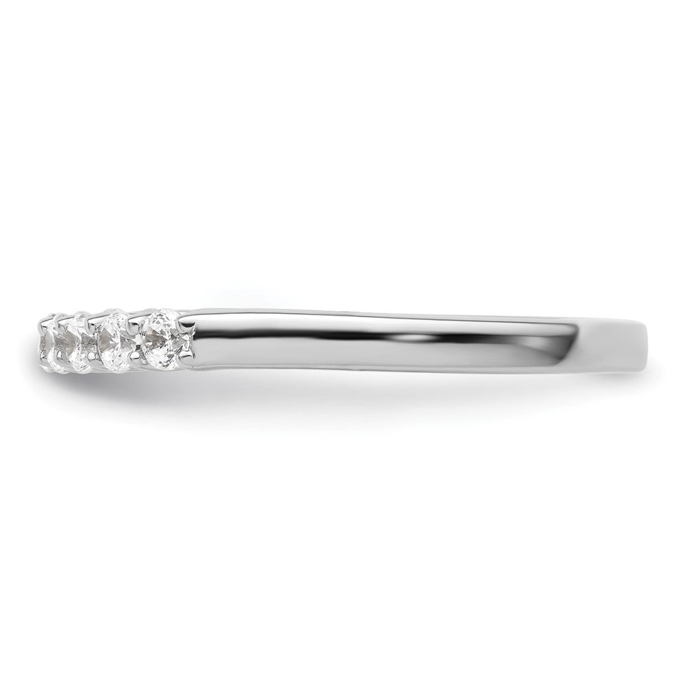 14K Weißgold Ehering mit 9 Diamanten