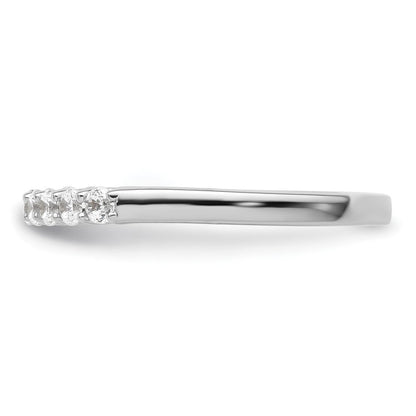 14K Weißgold Ehering mit 9 Diamanten