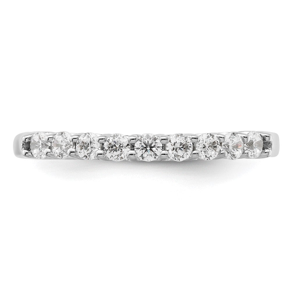 14K Weißgold Ehering mit 9 Diamanten