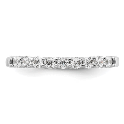 14K Weißgold Ehering mit 9 Diamanten