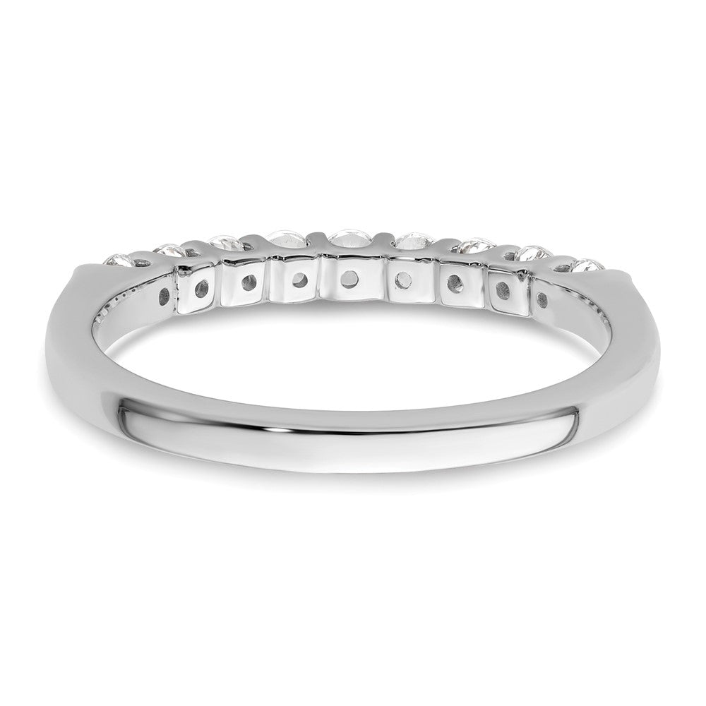 14K Weißgold Ehering mit 9 Diamanten