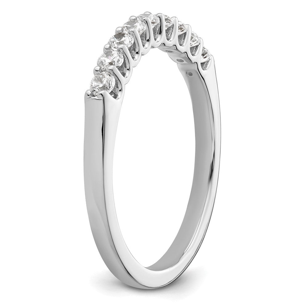 14K Weißgold Ehering mit 9 Diamanten