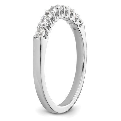 14K Weißgold Ehering mit 9 Diamanten
