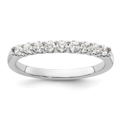 14K Weißgold Ehering mit 9 Diamanten