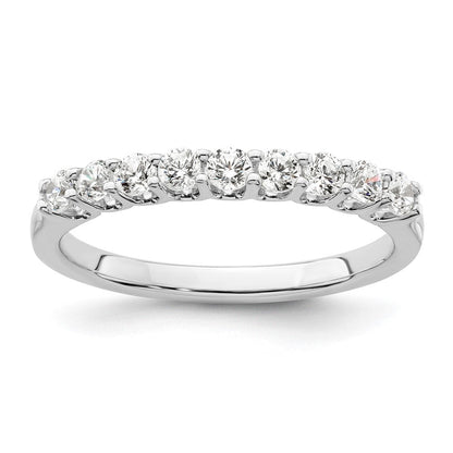14K Weißgold Ring mit 9 natürlichen Diamanten