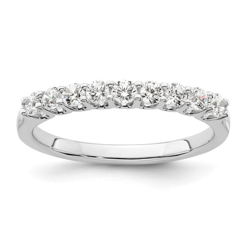 14K Weißgold Ring mit 9 natürlichen Diamanten