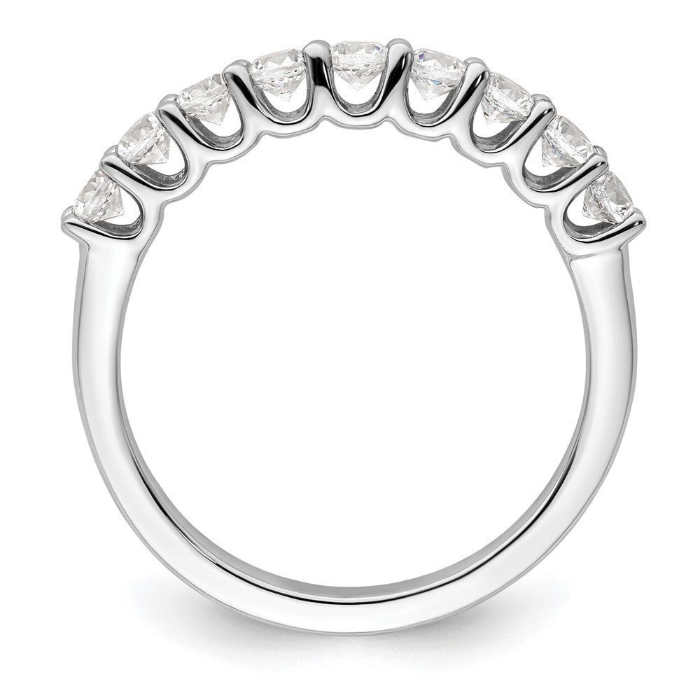 14K Weißgold Ehering mit 9 natürlichen Diamanten