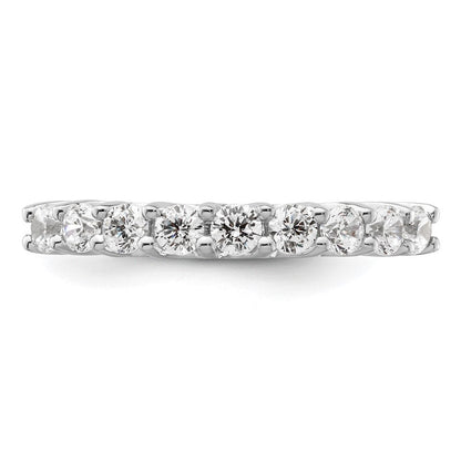 14K Weißgold Ehering mit 9 natürlichen Diamanten