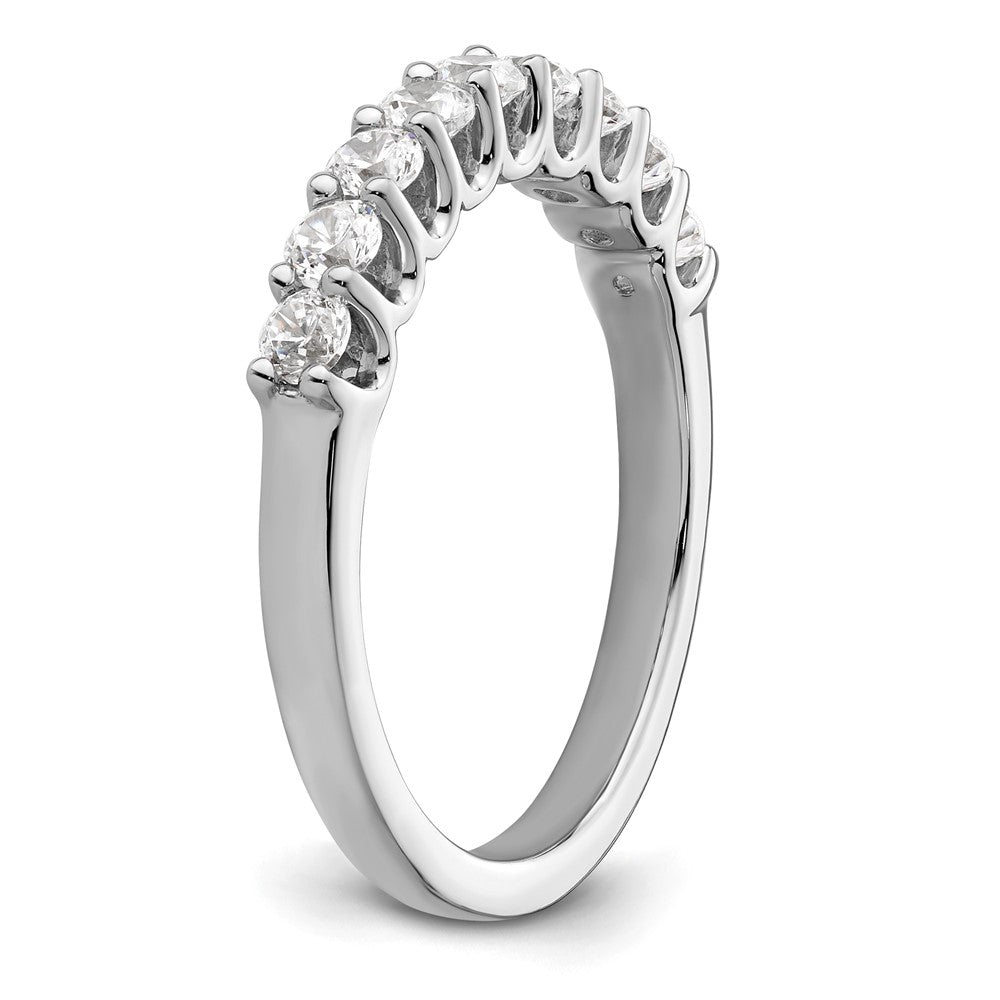 14K Weißgold Ehering mit 9 natürlichen Diamanten