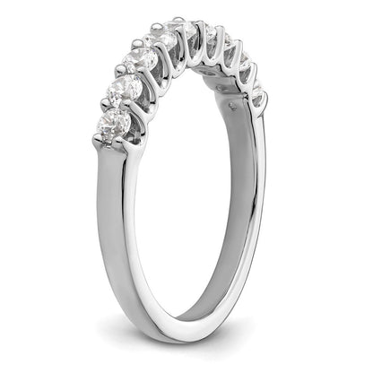 14K Weißgold Ehering mit 9 natürlichen Diamanten