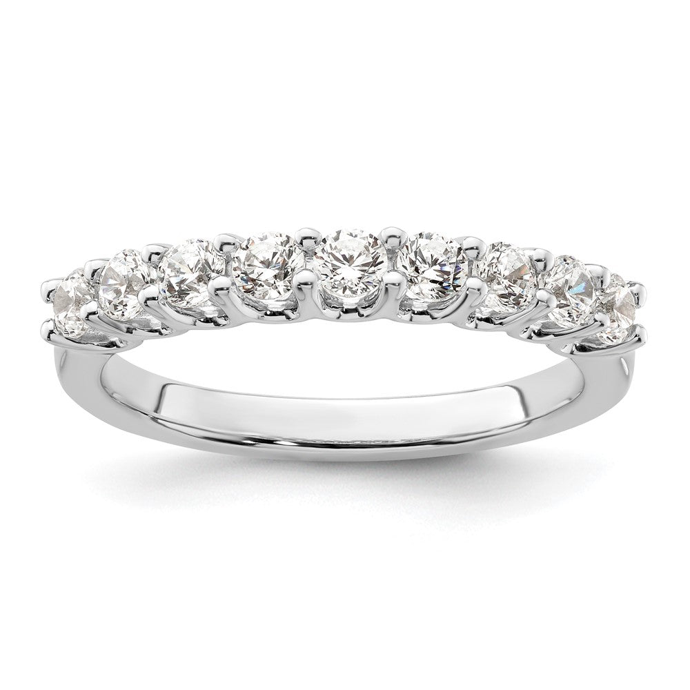 14K Weißgold Ehering mit 9 natürlichen Diamanten