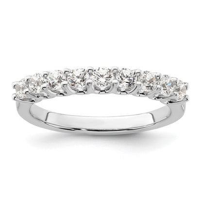 14K Weißgold Ehering mit 9 natürlichen Diamanten