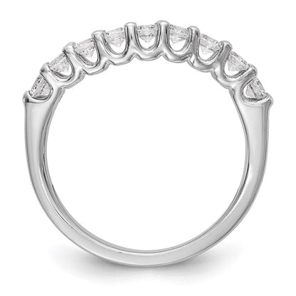 Ehering 14K Weißgold mit 9 natürlichen Diamanten