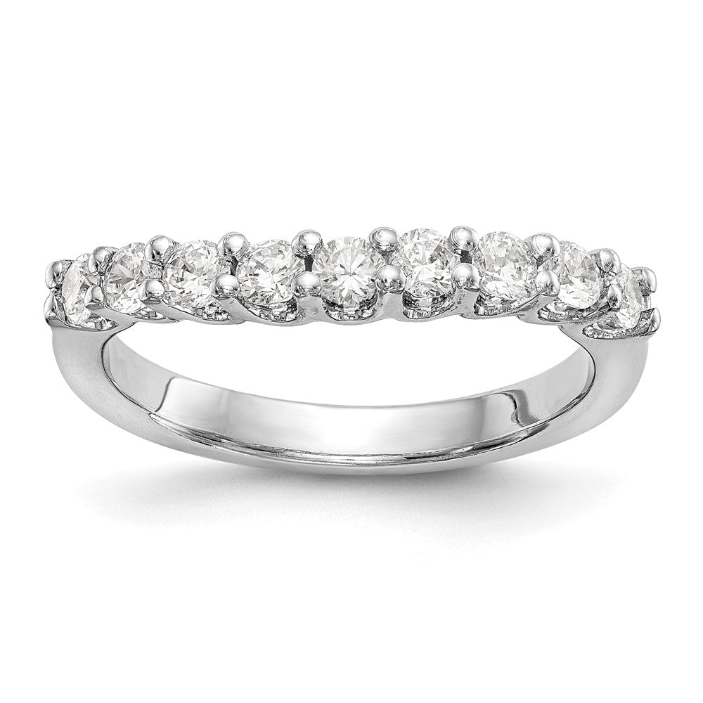 Ehering 14K Weißgold mit 9 natürlichen Diamanten