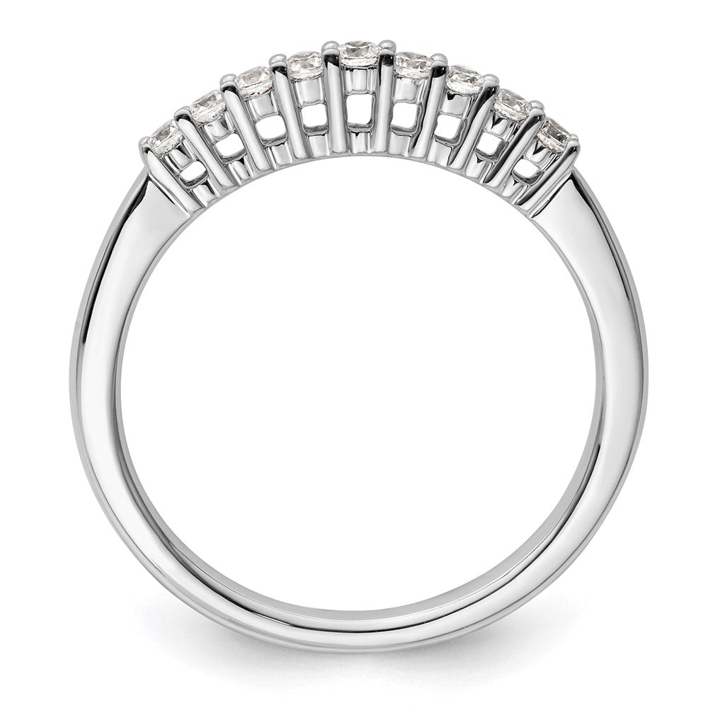 14K Weißgold Ehering mit 9 natürlichen Diamanten