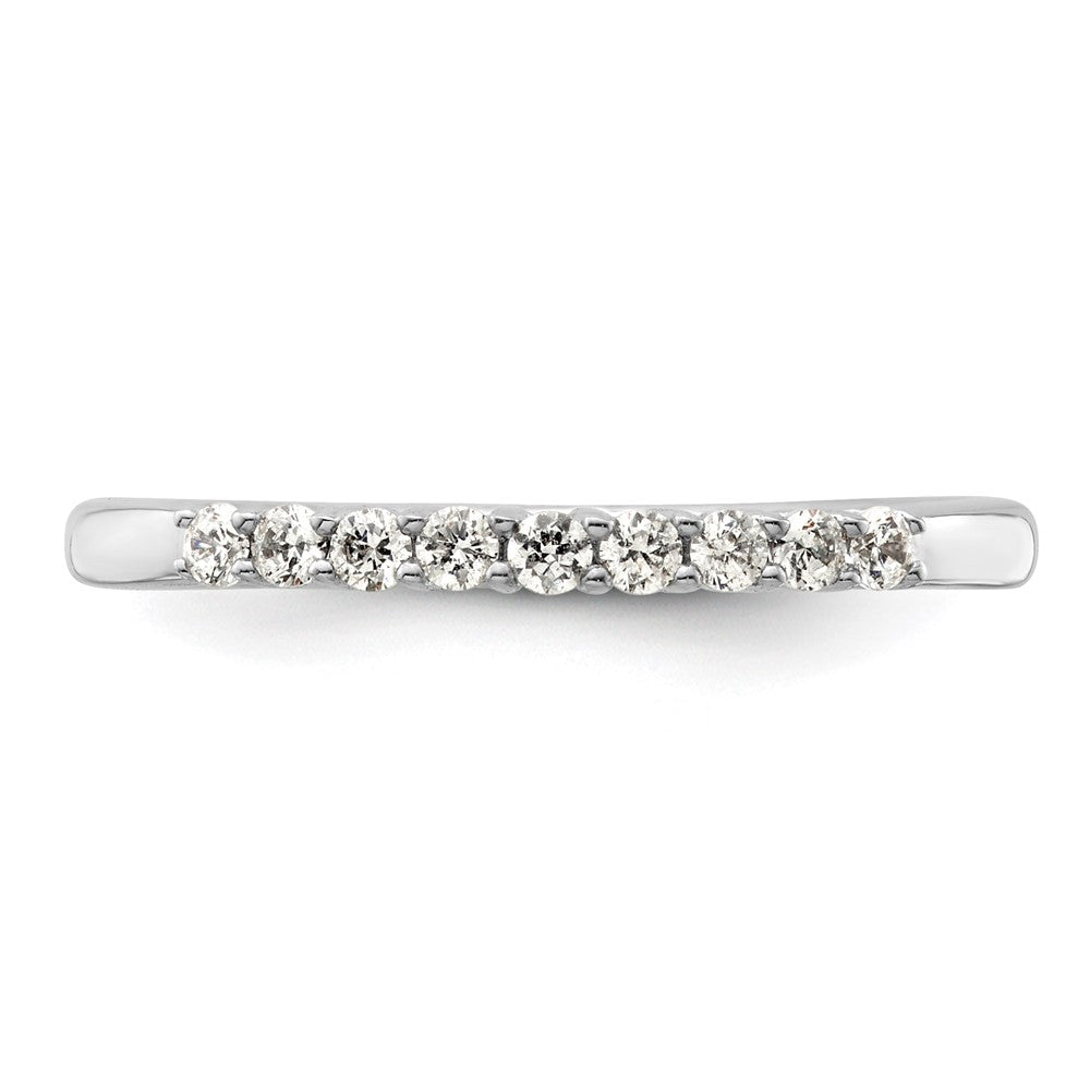 14K Weißgold Ehering mit 9 natürlichen Diamanten