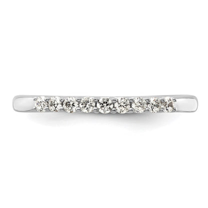 14K Weißgold Ehering mit 9 natürlichen Diamanten
