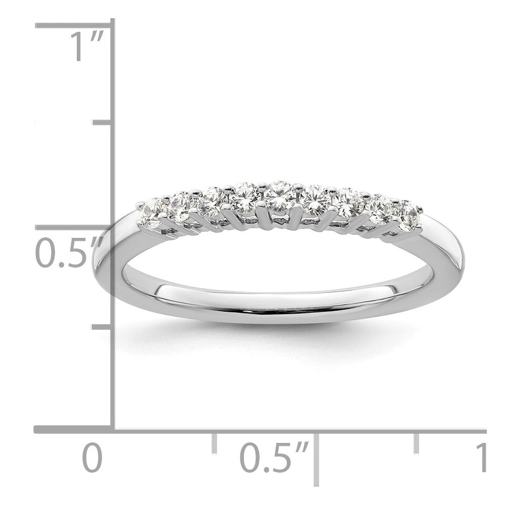 14K Weißgold Ehering mit 9 natürlichen Diamanten
