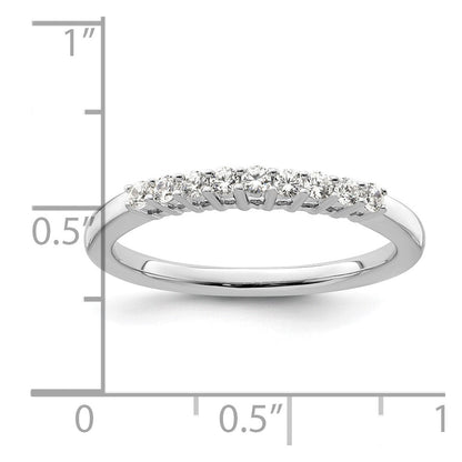 14K Weißgold Ehering mit 9 natürlichen Diamanten