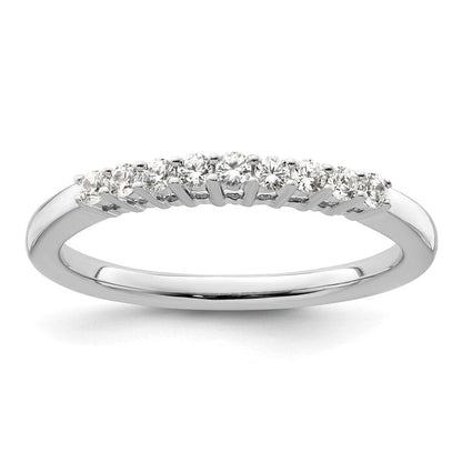 14K Weißgold Ehering mit 9 natürlichen Diamanten