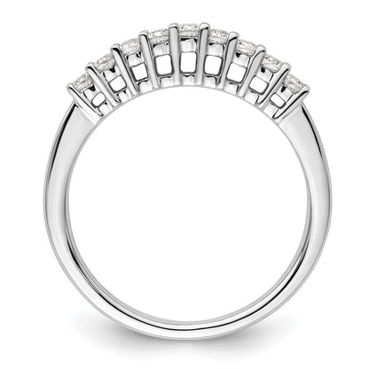 Ehering aus 14K Weißgold mit 9 natürlichen Diamanten