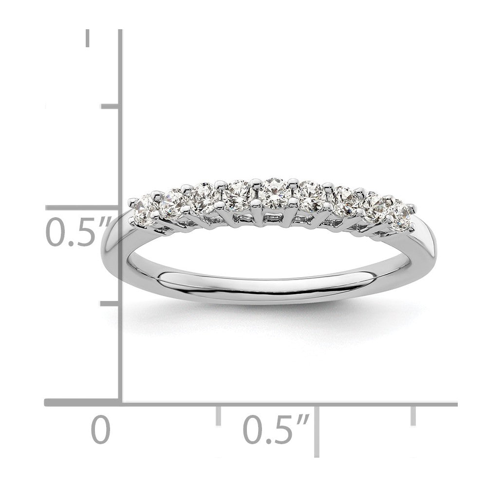 Ehering aus 14K Weißgold mit 9 natürlichen Diamanten