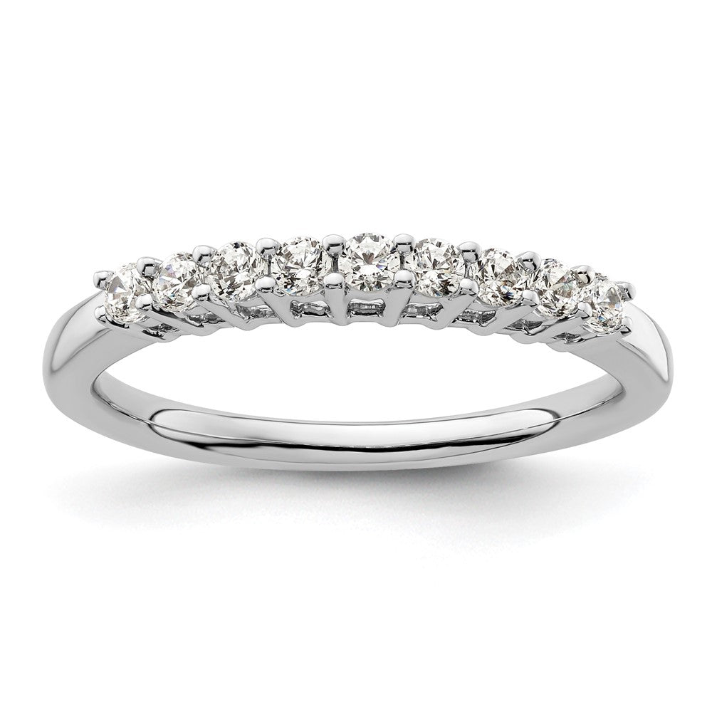 Ehering aus 14K Weißgold mit 9 natürlichen Diamanten