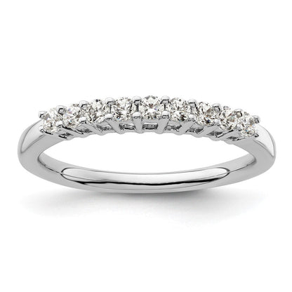 Ehering aus 14K Weißgold mit 9 natürlichen Diamanten