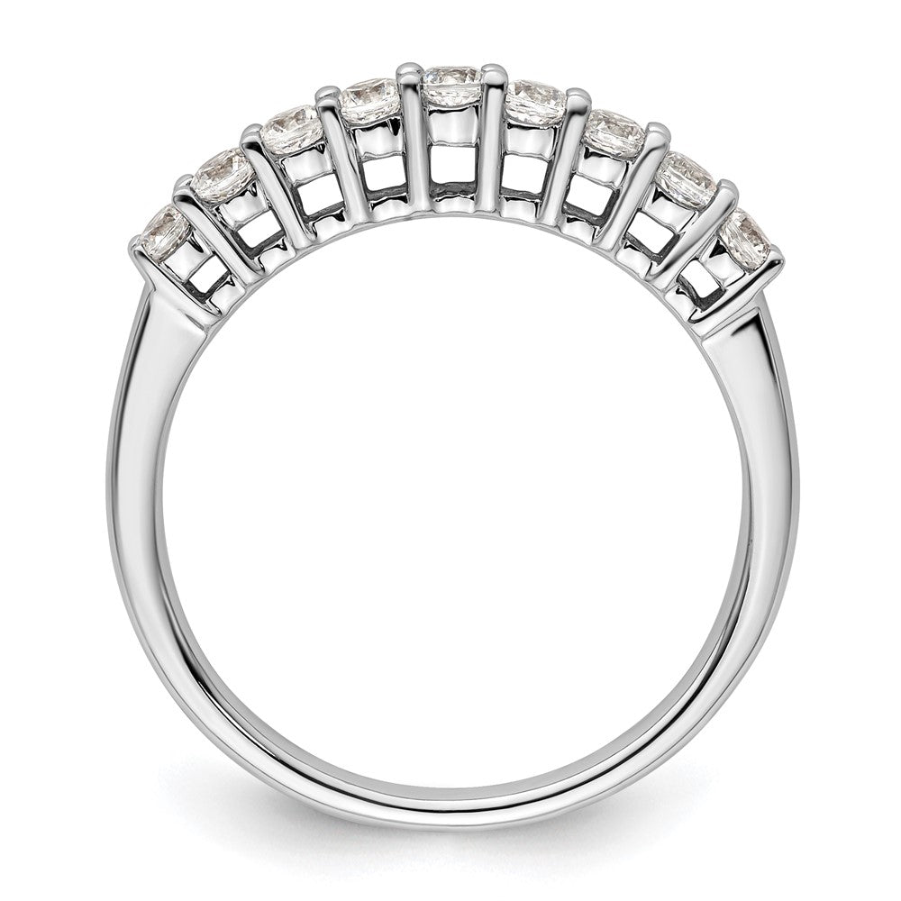 14K Weißgold Ehering mit 9 natürlichen Diamanten, 0,45 ct. Gesamtgewicht