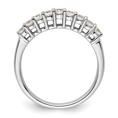 14K Weißgold Ehering mit 9 natürlichen Diamanten, 0,45 ct. Gesamtgewicht