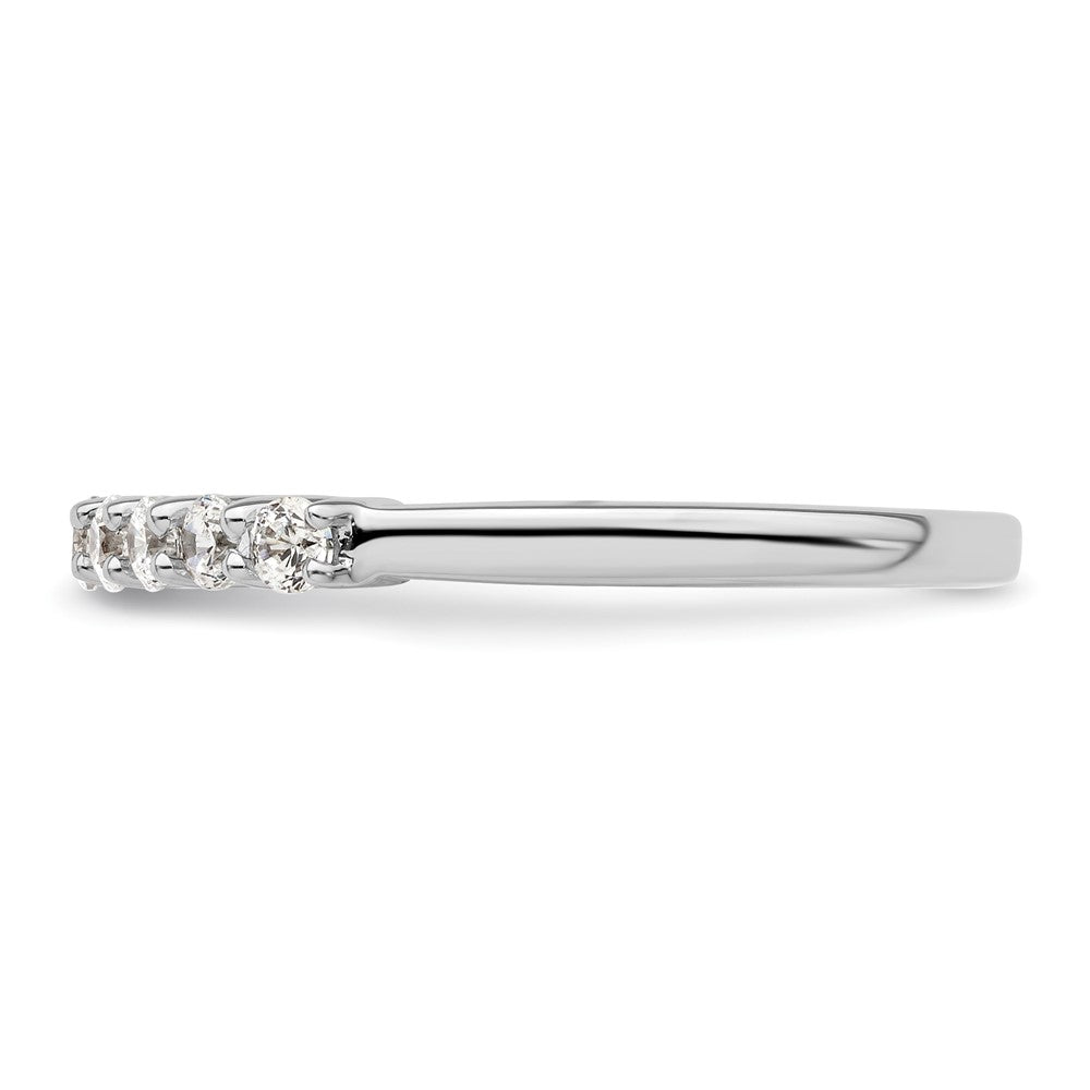 14K Weißgold Ehering mit 9 natürlichen Diamanten, 0,45 ct. Gesamtgewicht