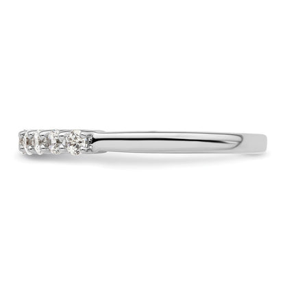 14K Weißgold Ehering mit 9 natürlichen Diamanten, 0,45 ct. Gesamtgewicht