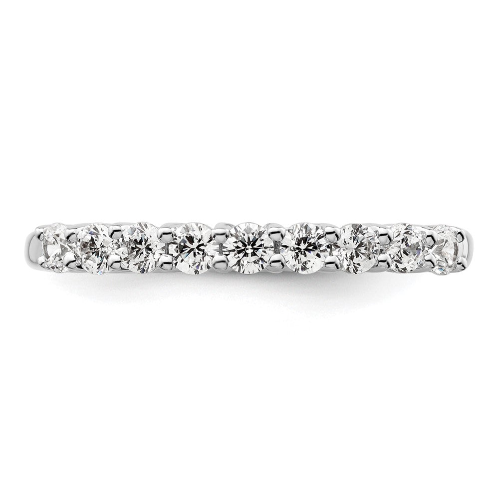 14K Weißgold Ehering mit 9 natürlichen Diamanten, 0,45 ct. Gesamtgewicht