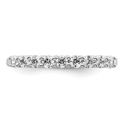 14K Weißgold Ehering mit 9 natürlichen Diamanten, 0,45 ct. Gesamtgewicht