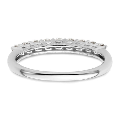 14K Weißgold Ehering mit 9 natürlichen Diamanten, 0,45 ct. Gesamtgewicht