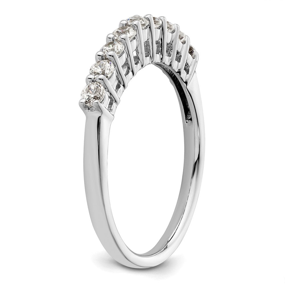 14K Weißgold Ehering mit 9 natürlichen Diamanten, 0,45 ct. Gesamtgewicht