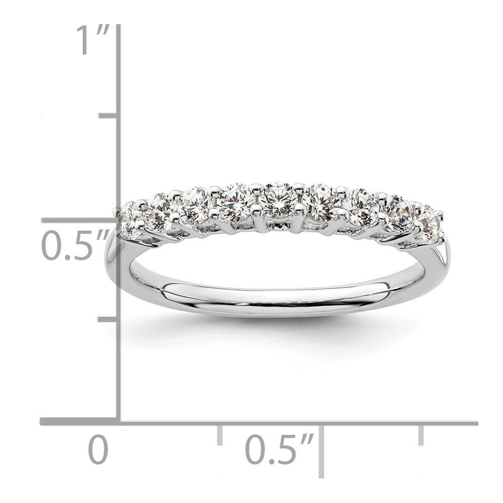 14K Weißgold Ehering mit 9 natürlichen Diamanten, 0,45 ct. Gesamtgewicht