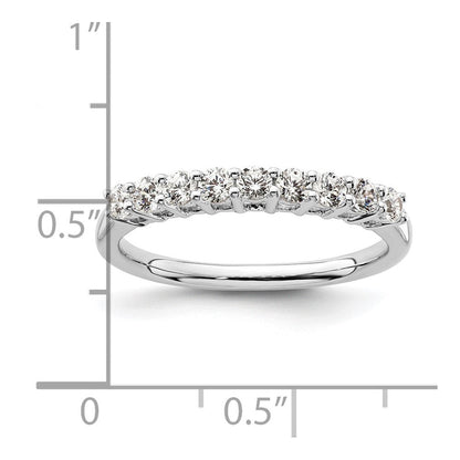 14K Weißgold Ehering mit 9 natürlichen Diamanten, 0,45 ct. Gesamtgewicht