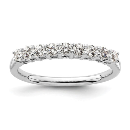 14K Weißgold Ehering mit 9 natürlichen Diamanten, 0,45 ct. Gesamtgewicht